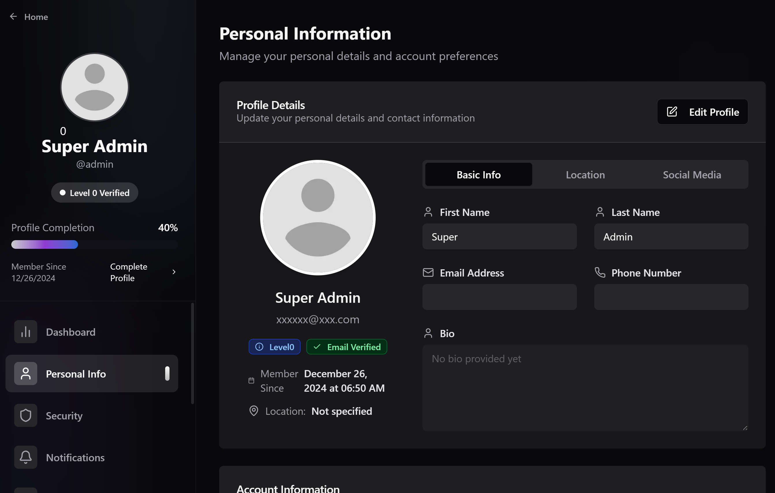 Personal Info